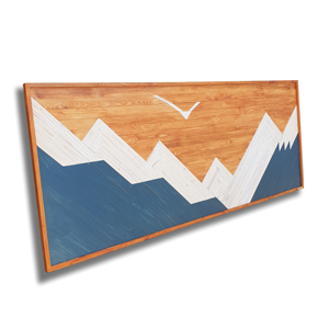 Hecho a mano moderno de lujo 3D mosaico de madera pared arte personalizado Art Deco abstracto hoja roja árbol tema verde naturaleza muerta cumpleaños - Product Image 3