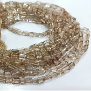 Cuentas lisas con forma de cojín liso de topacio marrón natural, hebra de topacio marrón imperial de 3-4mm de tamaño, cuentas largas de color marrón de 13 pulgadas - Product Image 1