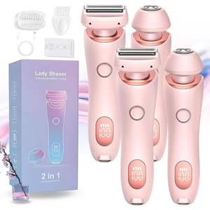 Rasoir électrique pour femmes, étanche, utilisation humide/sèche, épilation indolore, double lame pour jambes, bras, maillot, tête amovible pour utilisation en camping-car - Product Image 1