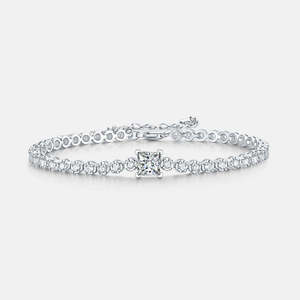 Pulsera de tenis de moissanita de diamante cuadrado de 1 quilate, pulsera de plata de ley 925 con eslabones de plata personalizada, gran oferta, joyería fina - Product Image 5