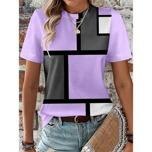 Camiseta de punto de manga corta informal Vintage para mujer 100% algodón prelavado encaje directo de fábrica suministro India DTG letras impresas - Product Image 1