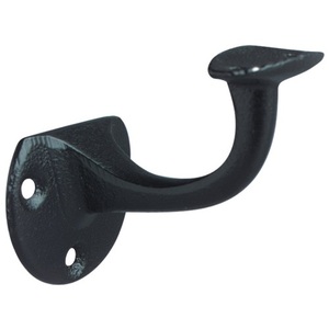 Cast Iron Curved Handrail Bracket Black Lacquered 53 Mm <b>Wall</b> <b>Plate</b> DENI - Product Image 1