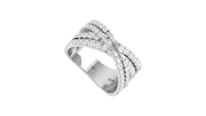 Anillo de Oro Sólido de 14K con Baño de Rodio y 66 Diamantes de Corte Brillante de 1.00 Quilates, Diseño Clásico para Mujer |   Elegante para Fiestas y Bodas - Product Image 4