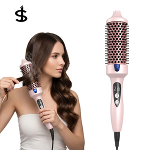 <span class=keywords><strong>Brosse</strong></span> lissante <span class=keywords><strong>chauffante</strong></span> <span class=keywords><strong>ronde</strong></span> de 1,5 pouce, best-seller, à ions négatifs, pour salon - Product Image 1