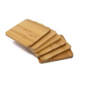 ที่รองแก้วไม้กันลื่นทรงสี่เหลี่ยมถาดรองแก้วไม้สำหรับใส่ชากาแฟถ้วยไม้เปล่า - Product Image 6