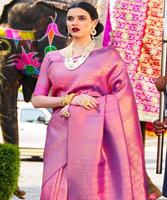 Saree Sutra Kanchipuram Multi Warna Panjang hingga Lantai untuk Pesta, Pakaian Pernikahan India, Desainer Terbaru, Sari Sutra Katun Banarasi dengan Blus