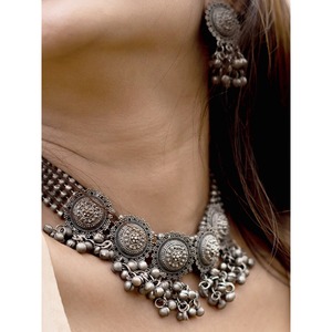 Alloy Oxidised Long <b>Choker</b> for Party Jewelry Accessory - Product Image 2