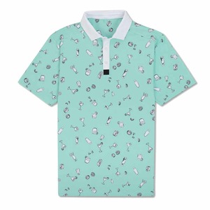 เสื้อโปโลผ้าซาตินคอวีของผู้ชายแห้งเร็วเสื้อยืดพิมพ์ลายสีตัดกันออกแบบได้เองสำหรับเครื่องดื่ม - Product Image 1