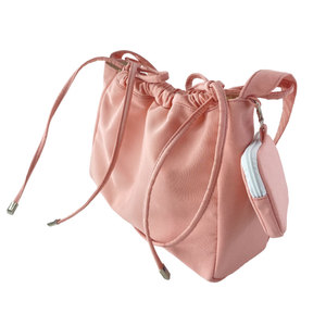 Bolsa de maquillaje de belleza Poliéster Logotipo personalizado Material de algodón ligero Bolsa de cosméticos de maquillaje de viaje rosa - Product Image 1