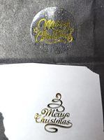 Autocollants et étiquettes personnalisés en vinyle transparent pour Noël, résistants à l'eau, imprimés UV, pour emballages, bougies et travaux manuels