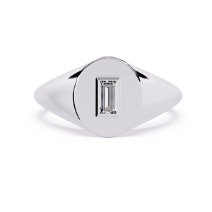 Bague en or massif 10K 14K personnalisable avec diamant taille baguette, certification IGI, style ethnique, fabrication artisanale pour femme - Product Image 3