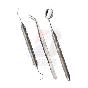 Kit d'instruments chirurgicaux personnalisés en gros : Miroir d'examen dentaire et pinces avec surface antidérapante - Product Image 1
