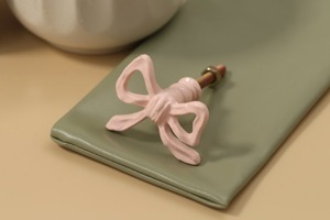 Pink <b>Bow</b> Design Knob for Cabinets Drawers and <b>Doors</b> Cute Decorative Handle for Kids Room Home Decor and Stylish Furniture Use - Product Image 3