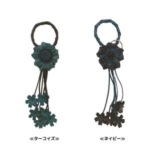 Leather <b>Bag</b> Hanger <b>Charm</b> With Flower Design 23cm Length Natural Style Genuine Leather <b>Bag</b> Accessories - Product Image 5
