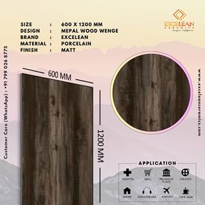Superficie de acabado mate a prueba de arañazos como madera real 60x120 porcelana mate cerámica cocina baño Material de construcción madera WPC - Product Image 3