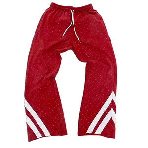 Wholesale Puff Print Flared <b>Jogger</b> Track Pants Rhinestone with Distressed Plus Size Men <b>Stacked</b> Flare Sweatpants for Men - Product Image 1