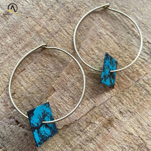 Pendientes de metal de moda para mujer con tamaño de diseñador irregular personalizado que incluye joyeros de madera - Product Image 3