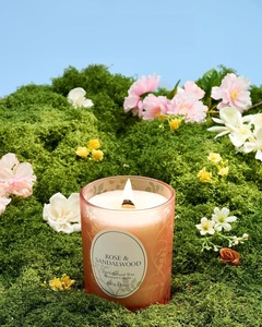 เทียนหอมขี้ผึ้งถั่วเหลืองแฮนด์เมดคุณภาพสูงกลิ่นกุหลาบไม้จันทน์น้ำมันหอมระเหยที่ยาวนานของตกแต่งบ้านสำหรับคริสต์มาส - Product Image 3