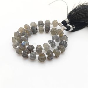 Grossiste en Labradorite Pierre Précieuse Citrouille Sculpture Brins Perlés - Product Image 1