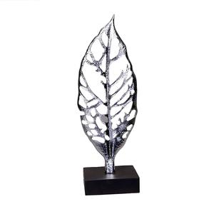 รูปปั้นใบไม้อลูมิเนียมชุบนิกเกิลของบริษัทอินเดียรูปปั้นตกแต่งโต๊ะในบ้านสำนักงาน - Product Image 1