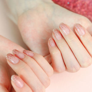 Tiras de uñas de Gel de gradación rosa dorado 3D de alta calidad superventas #45580 pegatinas de uñas de decoración de salón fácil de Corea - Product Image 3