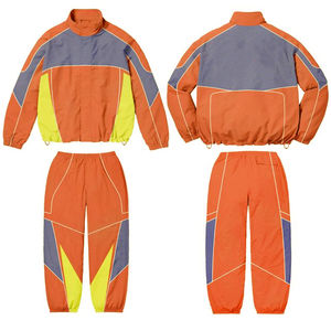 2025 personnaliser Logo Streetwear coupe-vent survêtement avant Zip élastique déchets 100% Nylon survêtement deux pièces ensemble pleine longueur - Product Image 3