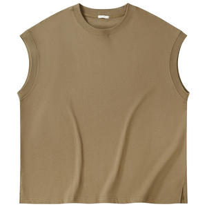 Logotipo de impresión personalizada 100% algodón sin mangas 230gms Dtg chaleco manga camiseta hombres peso pesado alta calidad Top diseñador camiseta para hombres - Product Image 2