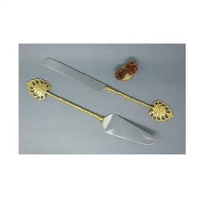 Solid Brass Handle Brass <b>Cake</b> <b>Server</b> Natural Polished <b>Cake</b> Knife and <b>Server</b> for Wedding Uses Top Demanding - Product Image 3