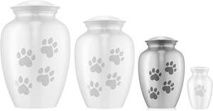 Pet Cremation <b>Urns</b> for <b>Dog</b> and Cat Ashes, Memorial Paw Print <b>Urn</b> - Small Up to 35 Pounds Silver - Product Image 3