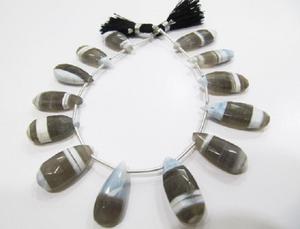 Perles en pierre bleue à facettes bio opale naturelle Briolette en forme de poire brin de 8 pouces env. 10x18mm 10x20mm pour la fabrication de bijoux - Product Image 3