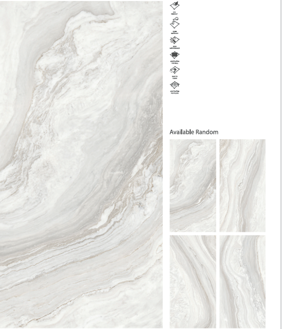 Eagle White Polished Porcelain Tiles 9mm Thickness 800x1600mm Big Slab for Hotels Grey Shade Novac Ceramic