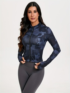 Standing collar zipper <b>yoga</b> wear women's sports tops fitness clothing long sleeve thin <b>jacket</b> running <b>Yoga</b> <b>Jackets</b> - Product Image 2
