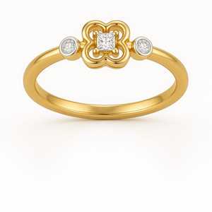 Anillo de compromiso de boda de diamante de corte redondo de oro de 14kt certificado GIA exquisito y chapado en rodio para momentos inolvidables - Product Image 1