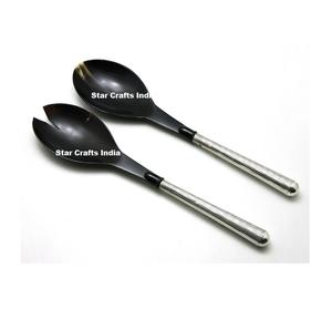 Meilleur prix, best-seller : Ensemble de cuillères à salade en corne, style américain, passe au lave-vaisselle - Product Image 2