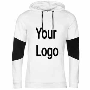 Sweat à capuche en molleton de coton multicolore de qualité supérieure pour hommes sweat à capuche bicolore veste zippée douce broderie manteau d'hiver teint uni - Product Image 2