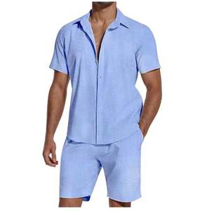 Ensemble short décontracté pour homme Haut à manches courtes d'été et short de survêtement pour homme Ensembles de chemises avec logo personnalisé - Product Image 3