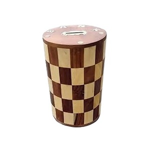 Hucha de madera hecha a mano de lujo, trabajo de latón de alta calidad, elegante, impermeable, portátil, caja de dinero de Color personalizado para ahorrar - Product Image 2