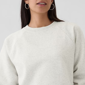 Sweat-shirt court pour femme, couleur unie, manches longues, logo personnalisé pour les acheteurs en gros, matière respirante, design 2026 - Product Image 2