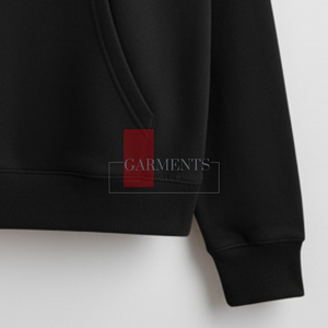 <b>Men's</b> Solid Black <b>White</b> 100% Cotton Winter Casual Pullover Hoodie | OEM/ODM Customizable Streetwear Fashion Hoodie Manufacturer - Product Image 4