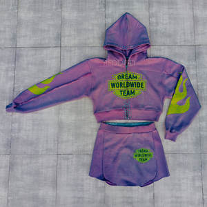 กางเกงขาสั้นมีฮู้ดปักลายสำหรับผู้หญิงกางเกงขาสั้นออกกำลังกายในฤดูหนาวดีไซน์เรียบใส่สบายปรับแต่งได้ตามต้องการ - Product Image 1