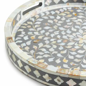 Bandeja para servir con Incrustaciones de nácar elegante hecha a mano, técnica pulida, precio de fábrica al por mayor para decoración y uso de recuerdo - Product Image 3