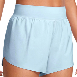 Short de course taille haute en coton/polyester pour femmes pour femmes Fitness Sports Yoga Pantalon avec doublure intérieure Séchage rapide - Product Image 3