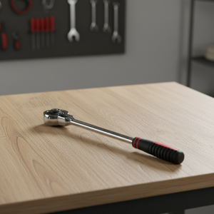 Poignée à cliquet à tête ronde pivotante OEM ODM de haute qualité 72T avec fonction de dégagement rapide pour 1/2 "3/8" 1/4 "DIY Cr-V Steel Taiwan - Product Image 1