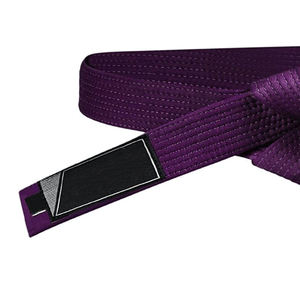 Cinturón BJJ morado personalizado de tendencia superior con rayas de rango bordadas, cinturones Gi personalizados de algodón 100% a precios muy baratos - Product Image 2