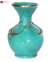 Jarrón de Cerámica Esmaltada Hecho a Mano en Marruecos, Arte Folclórico Tradicional, Ecológico, Diferentes Colores, Decoración para el Hogar, Hermoso