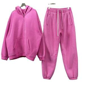 ชุดวิ่งจ๊อกกิ้งแนววินเทจแบบกำหนดเองชุดวอร์มกรดซักเหงื่อมีฮู้ดและขาตรงกางเกงวอร์มขาบานชุดวอร์มสำหรับผู้ชาย - Product Image 3