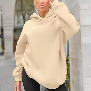 Sweat à capuche surdimensionné personnalisé unisexe pour femmes en coton de haute qualité conçu pour les vêtements grande taille Logo avant Position - Product Image 1
