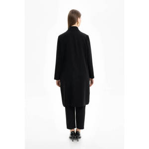 Sheath <b>Floor</b>-<b>Length</b> Black Evening <b>Gown</b> with Embroidered Collar for Formal Party - Product Image 3