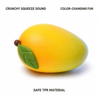 Jouet à presser en forme de mangue en TPR, changeant de couleur, anti-stress, jouet sensoriel sonore et croulante pour enfants et adultes