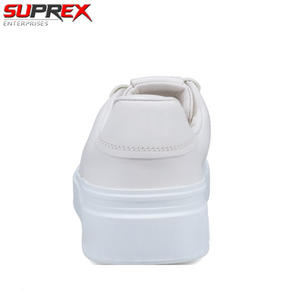 Suprex Enterprises Baskets basses blanches B Court en cuir véritable respirant à imprimé léopard, anti-odeur, à lacets, à bout plat - Product Image 3